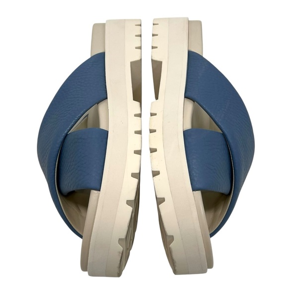 Vionic Vesta Shadow Blue Leather Platform Lug Sole 90s Slide Sandals Women’s 7.5 - Picture 11 of 15